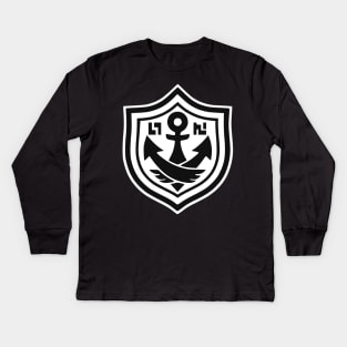 Anchor Tee (Full/Black+White) Kids Long Sleeve T-Shirt